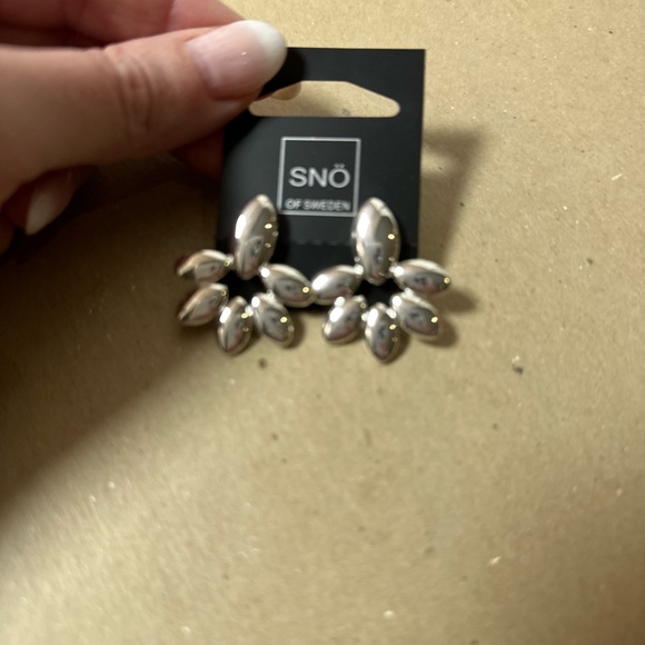 4 pairs of new Scandinavian earrings silver gold and turquoise stone. - Picture 6 of 11